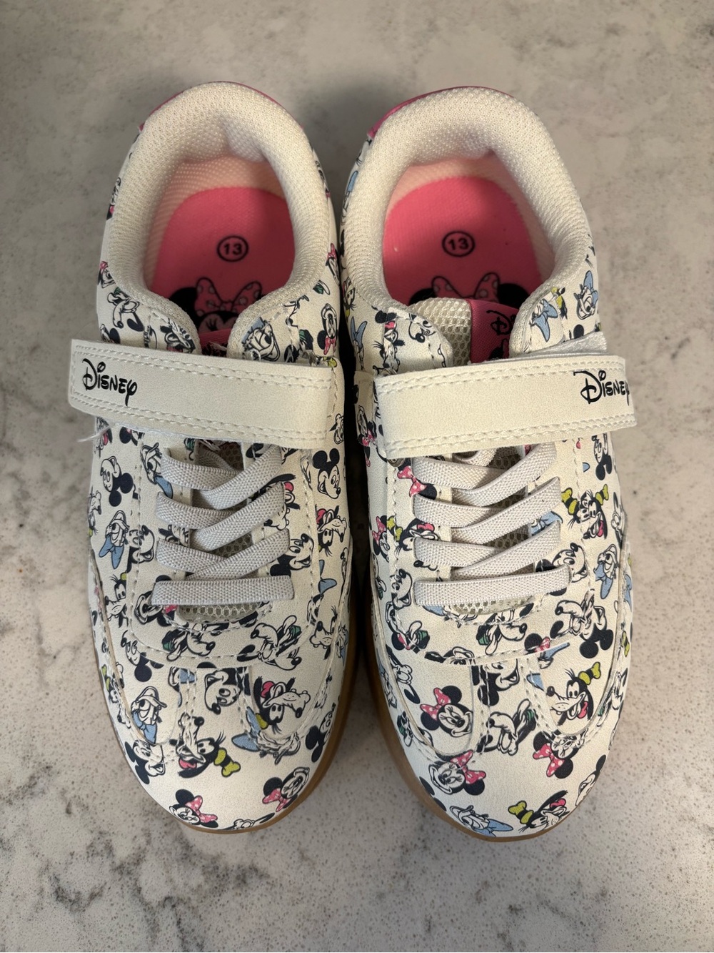 Disney Minnie Mouse White Sneakers with Pink Accents